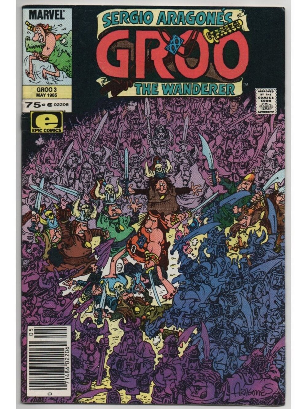 Groo the Wanderer 3 Marvel Epic Comics 1985 FN+ 6.5 Newsstand